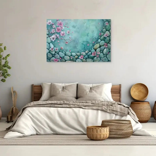 Tableau Zen Galets et Fleurs Affiches, reproductions et œuvres graphiques Art Virtuoso