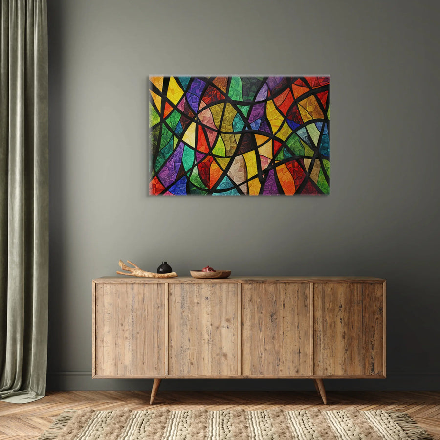 Tableau Abstrait - Vitrail Contemporain