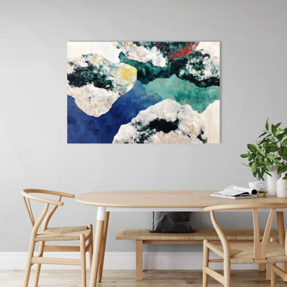 Tableau Ambiance Scandinave – lagons cobalt et banquise opaline