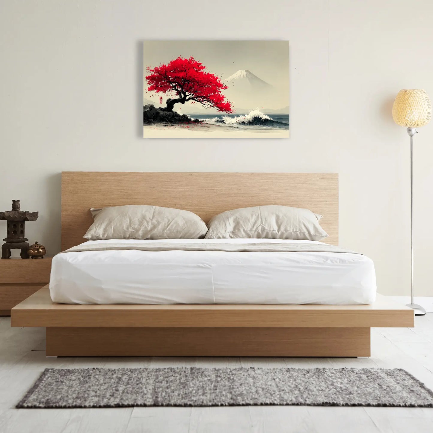 Tableau Arbre Japonais – Érable Rouge au Rivage du Fuji