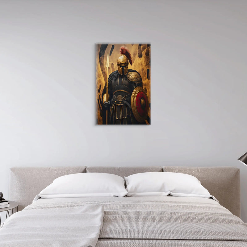 Von Ares inspirierter Krieger mit bronzefarbenem Schild