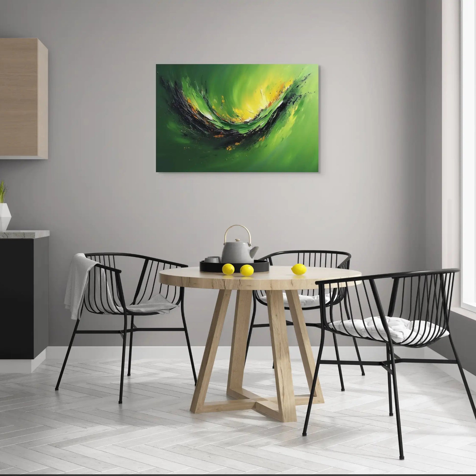 Peinture minimaliste abstraite vert émeraude, impression originale sur grande toile d'art mural vert émeraude, art mural apaisant ciel par Julia - France Peinture minimaliste abstraite vert émeraude, impression originale sur grande toile d'art mural vert émeraude, art mural apaisant ciel par Julia - France