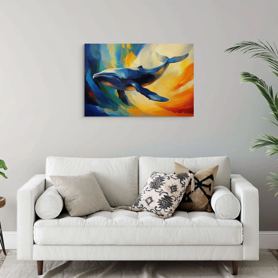 Tableau Baleine Bleue - Océan Astral