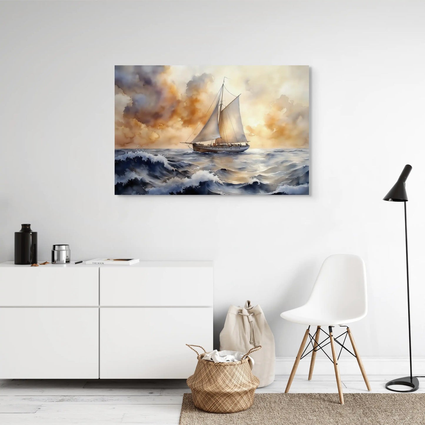 Tableau Bateau à Voile : Horizon Doré Affiches, reproductions et œuvres graphiques Art Virtuoso