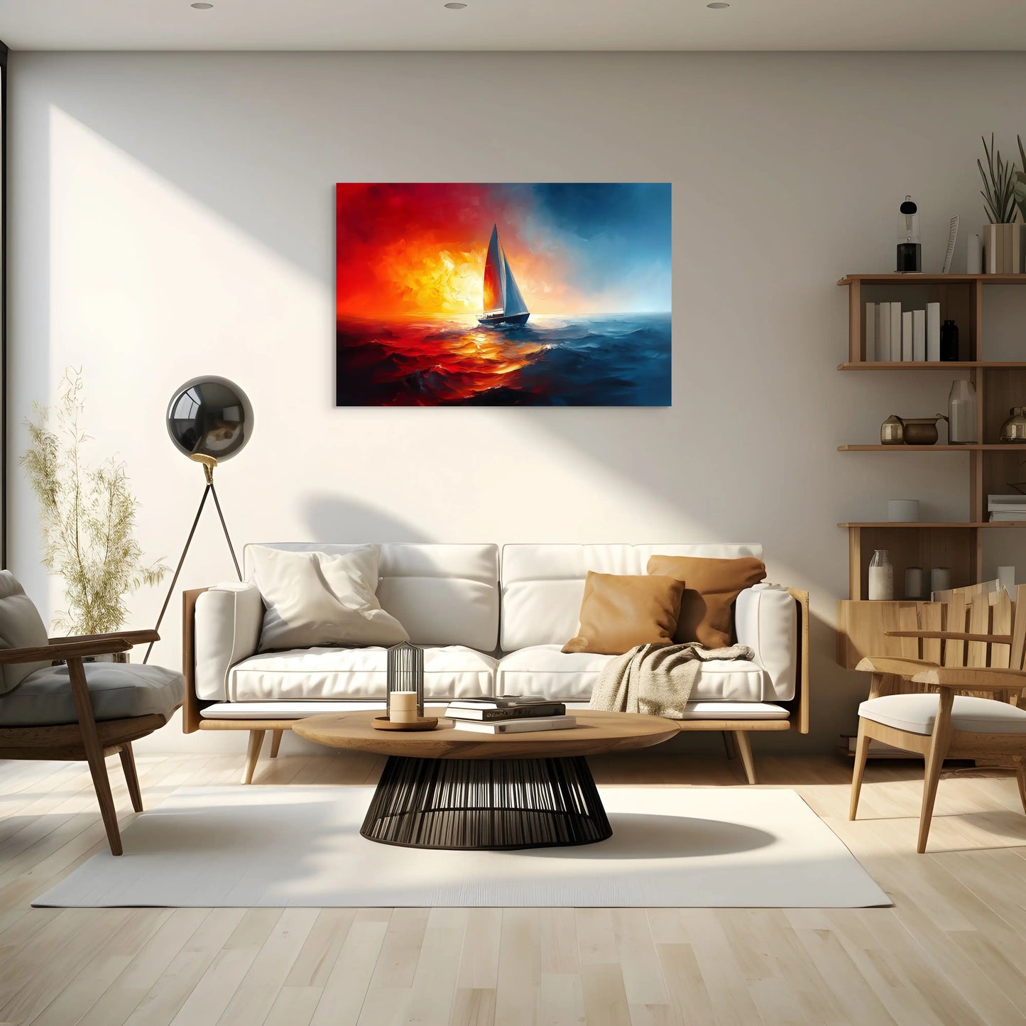 Tableau Bateau Coucher de Soleil : Fusion Marine Affiches, reproductions et œuvres graphiques Art Virtuoso