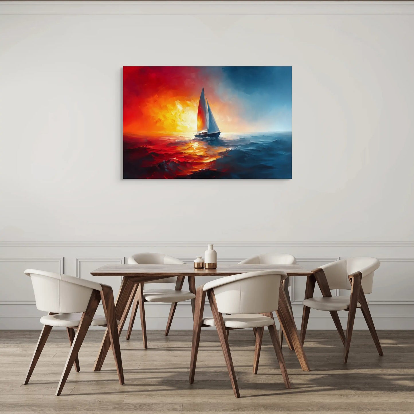 Tableau Bateau Coucher de Soleil : Fusion Marine Affiches, reproductions et œuvres graphiques Art Virtuoso