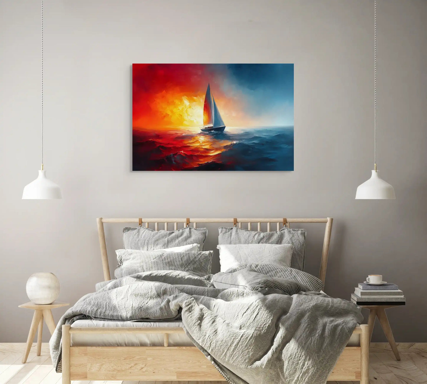 Tableau Bateau Coucher de Soleil : Fusion Marine Affiches, reproductions et œuvres graphiques Art Virtuoso