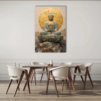Tableau Bouddha Doré : Illumination