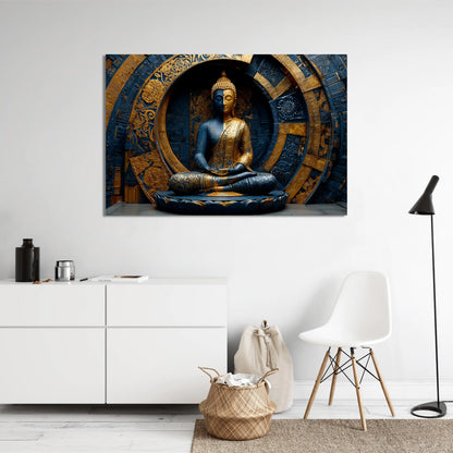 Tableau Bouddha Grand Format : Sagesse Dorée