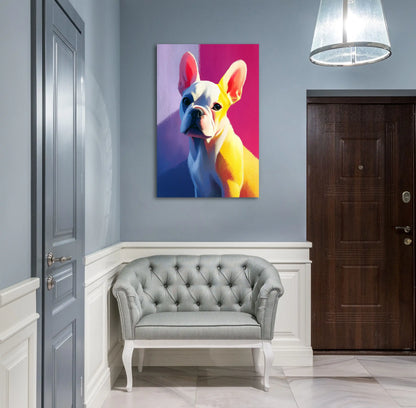 Tableau Bouledogue Français : Portrait Pop Art