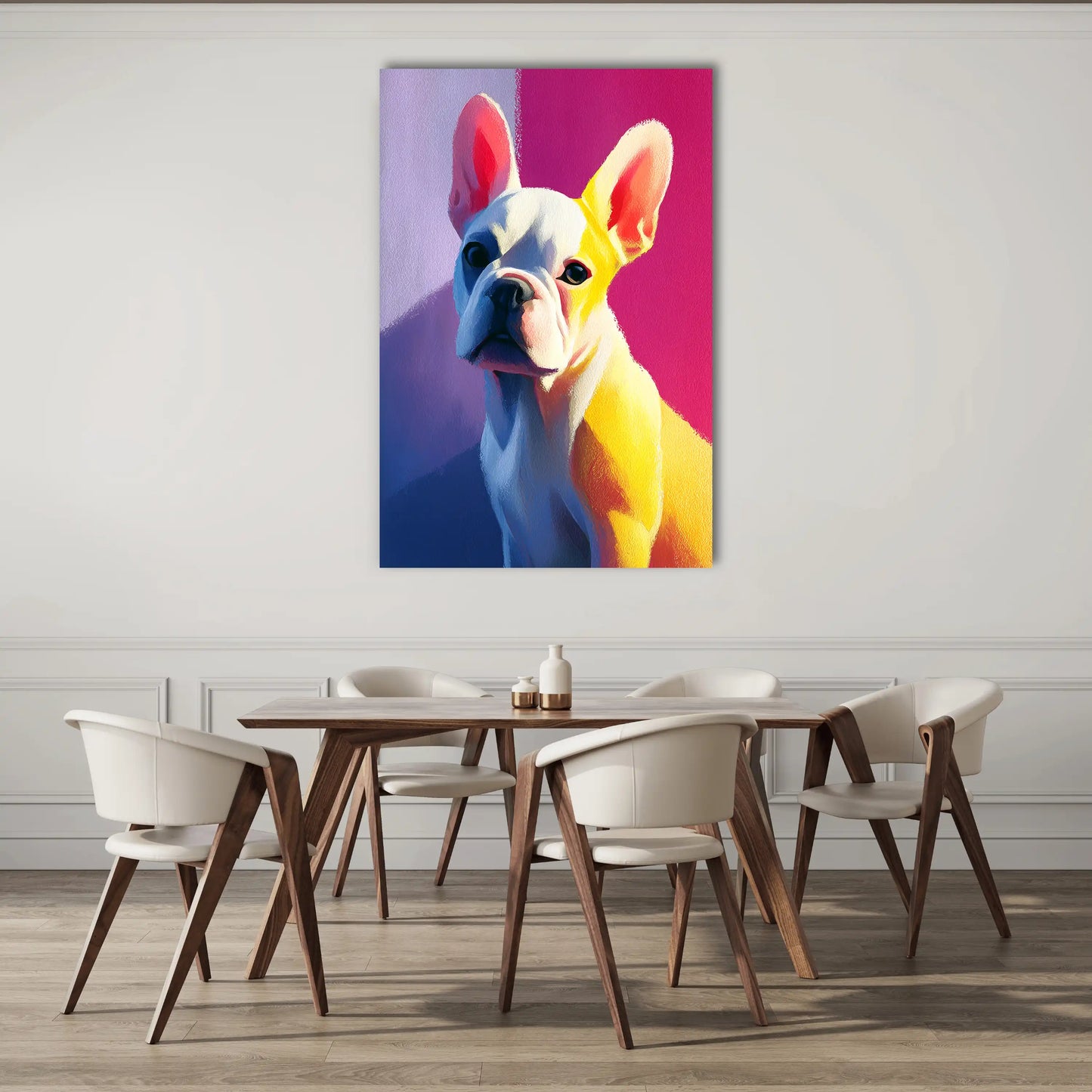 Tableau Bouledogue Français : Portrait Pop Art