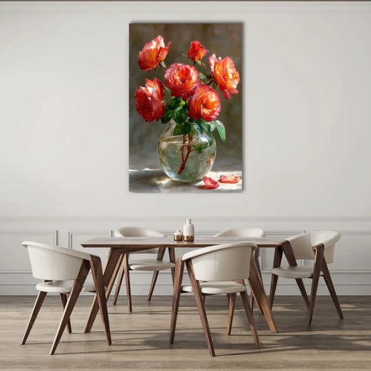 Tableau Bouquet de Roses : Symphonie Pourpre