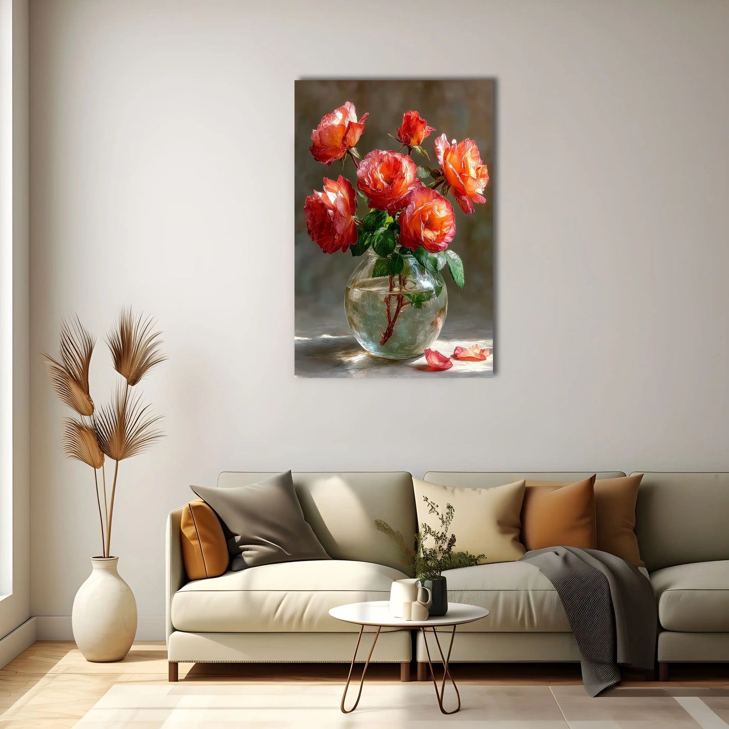 Tableau Bouquet de Roses : Symphonie Pourpre