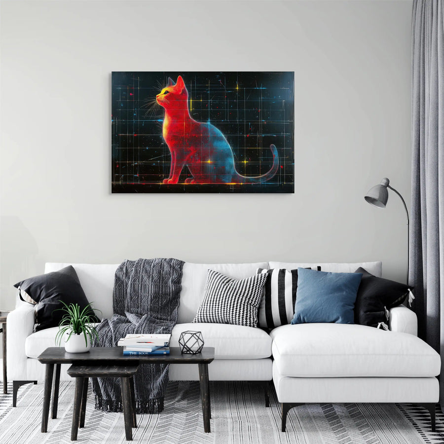 Tableau Chat Contemporain - Constellation Féline
