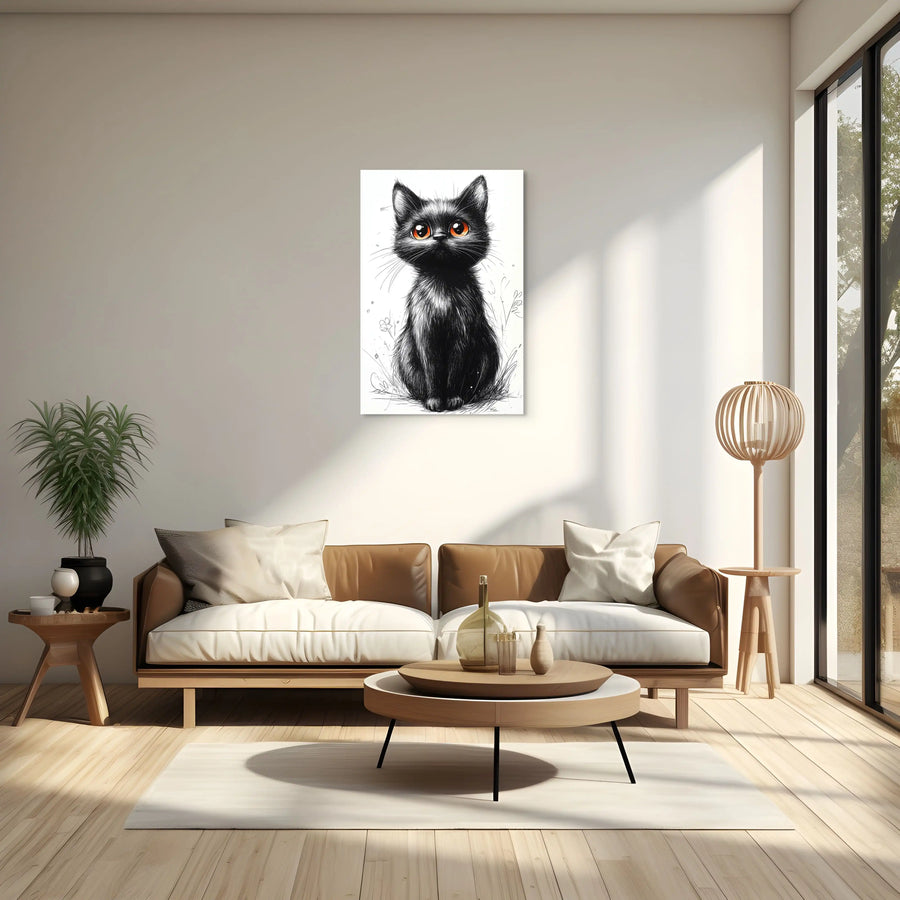 Tableau Chat Dessin - Regard d'Innocence