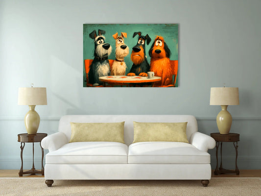 Tableau Chien Qui Joue Aux Cartes : Club Canin
