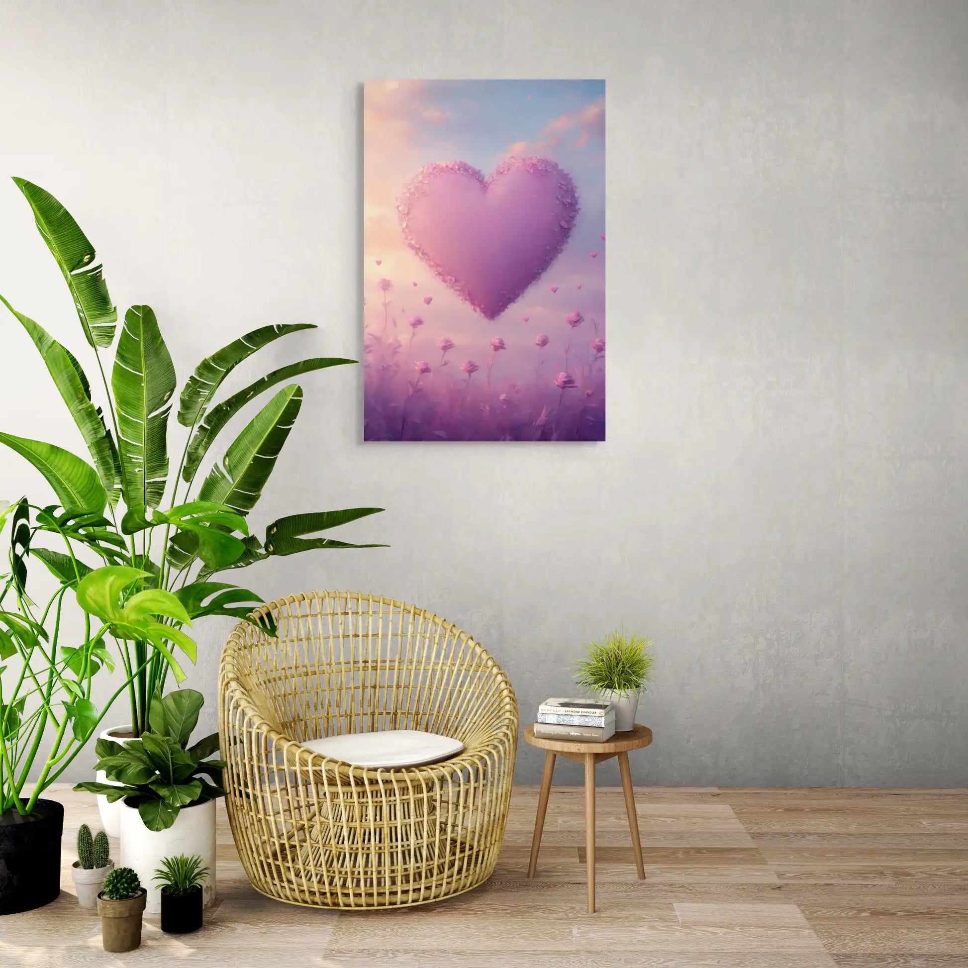 Tableau Coeur Rose - Romance Florale Affiches, reproductions et œuvres graphiques Art Virtuoso