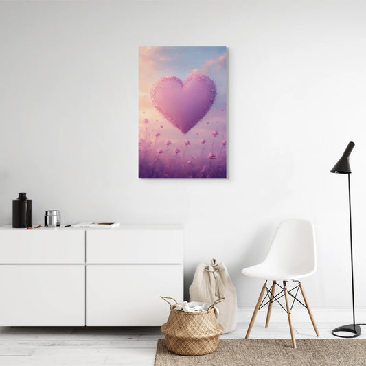 Tableau Coeur Rose - Romance Florale Affiches, reproductions et œuvres graphiques Art Virtuoso