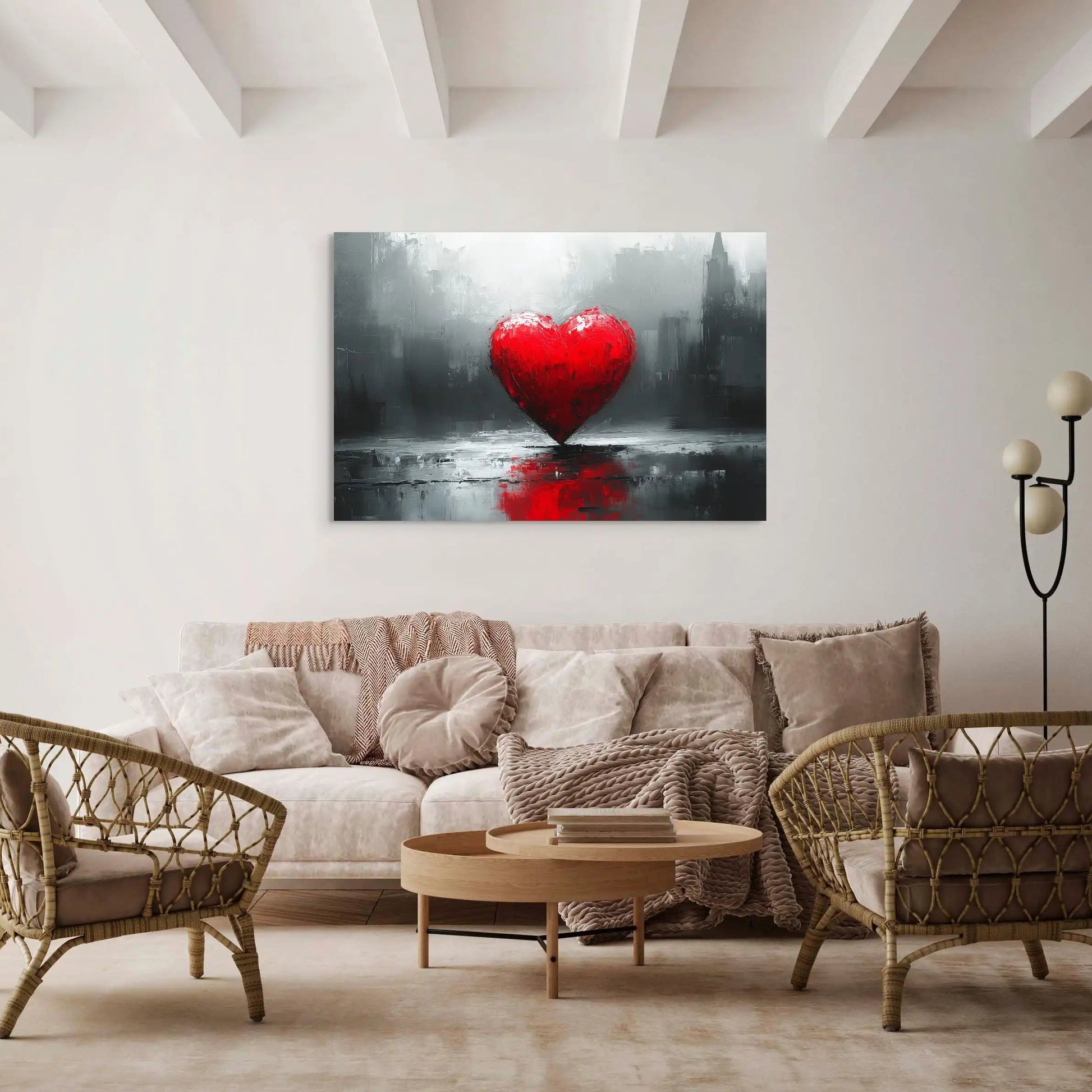 Tableau Coeur Rouge : Amour Urbain Affiches, reproductions et œuvres graphiques Art Virtuoso