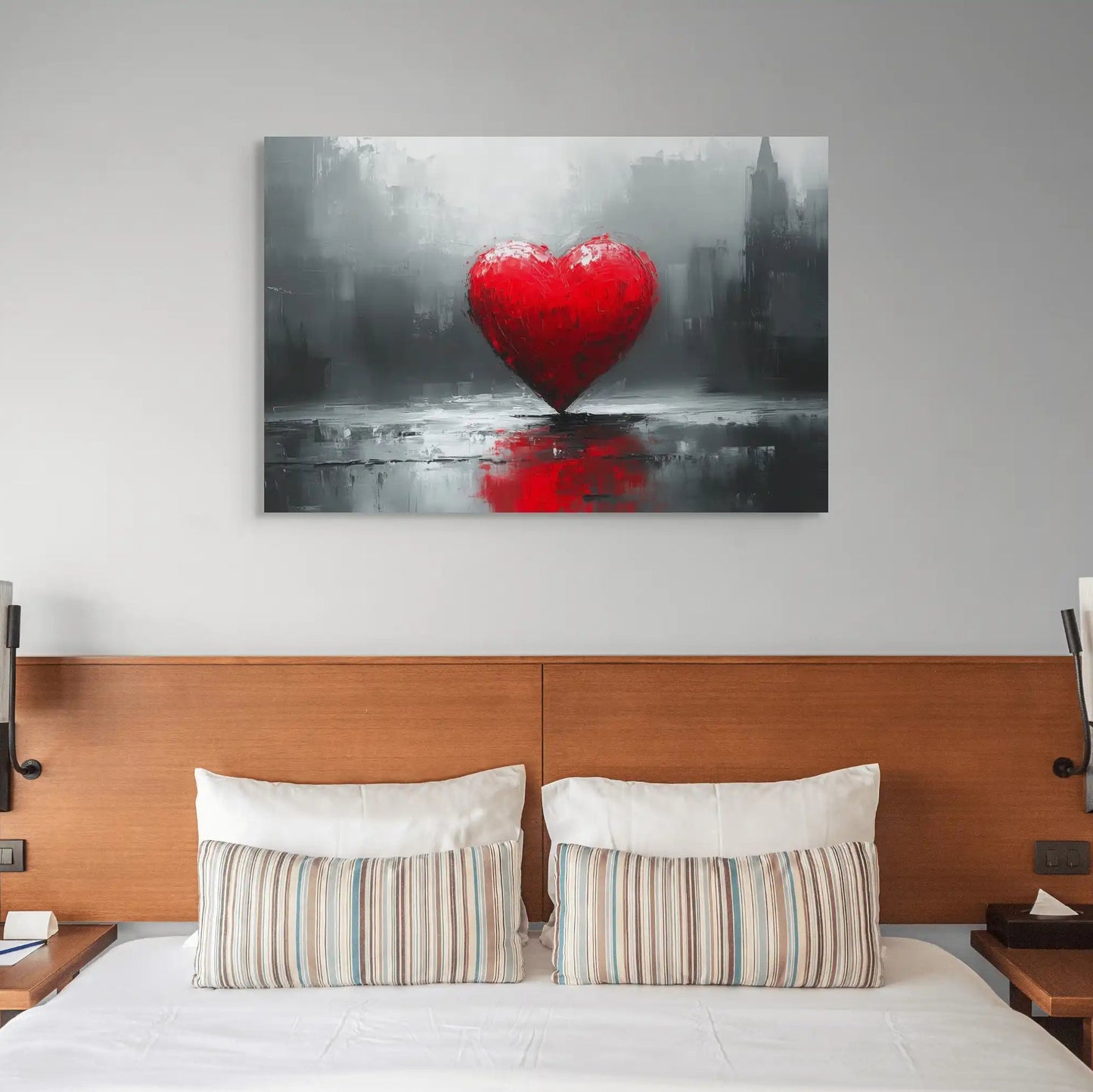 Tableau Coeur Rouge : Amour Urbain Affiches, reproductions et œuvres graphiques Art Virtuoso