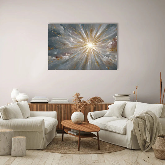 Tableau Contemporain Lumineux - Lumière Céleste
