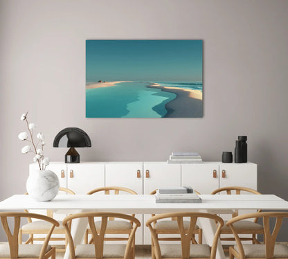 Tableau Contemporain Mer : Lagune Turquoise