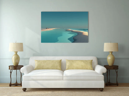 Tableau Contemporain Mer : Lagune Turquoise