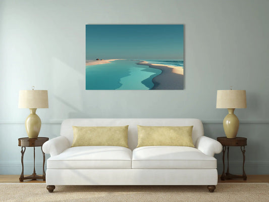 Tableau Contemporain Mer : Lagune Turquoise