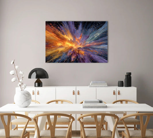 Tableau Contemporain Multicolore - Explosion Cosmique