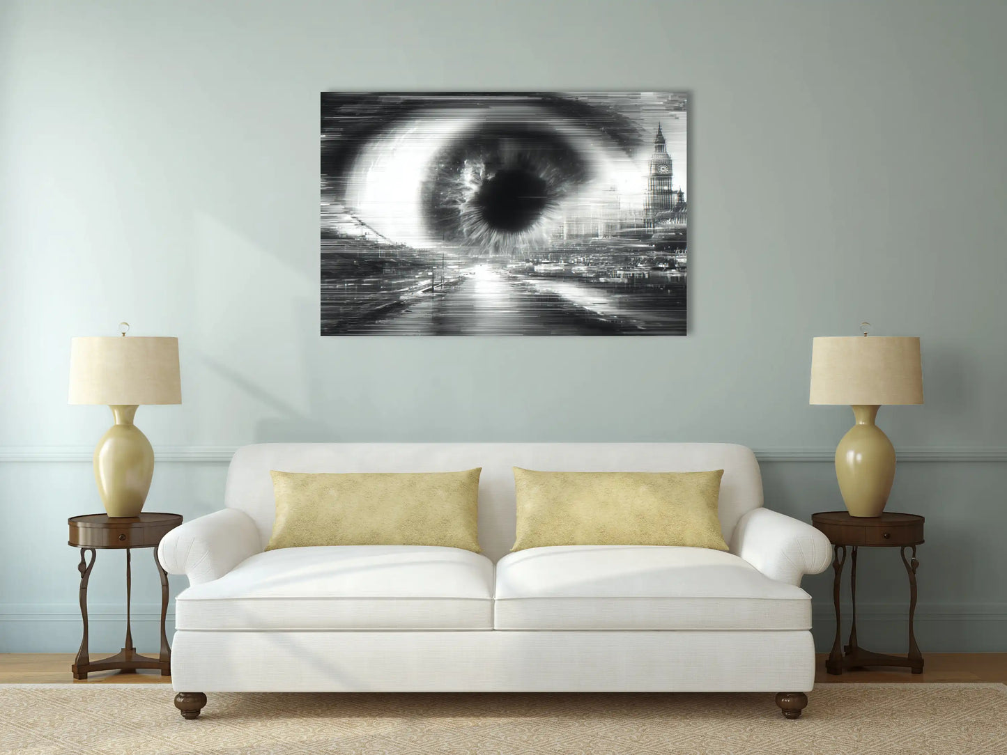 Tableau Contemporain Noir et Blanc : Regard sur Londres