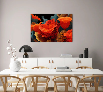 Tableau Contemporain Orange - Jardin Abyssal