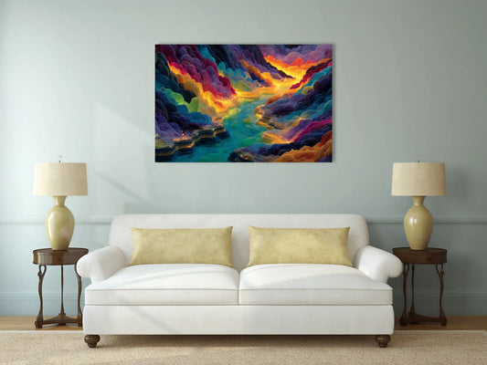 Tableau Contemporain Rectangulaire - Rivière Enchantée
