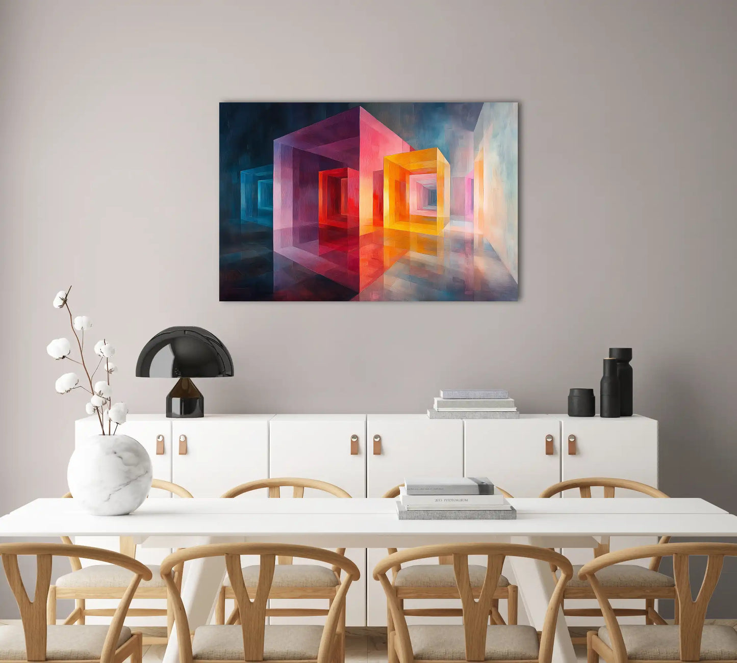 Tableau Cube Géométrique : Dimensions Colorées
