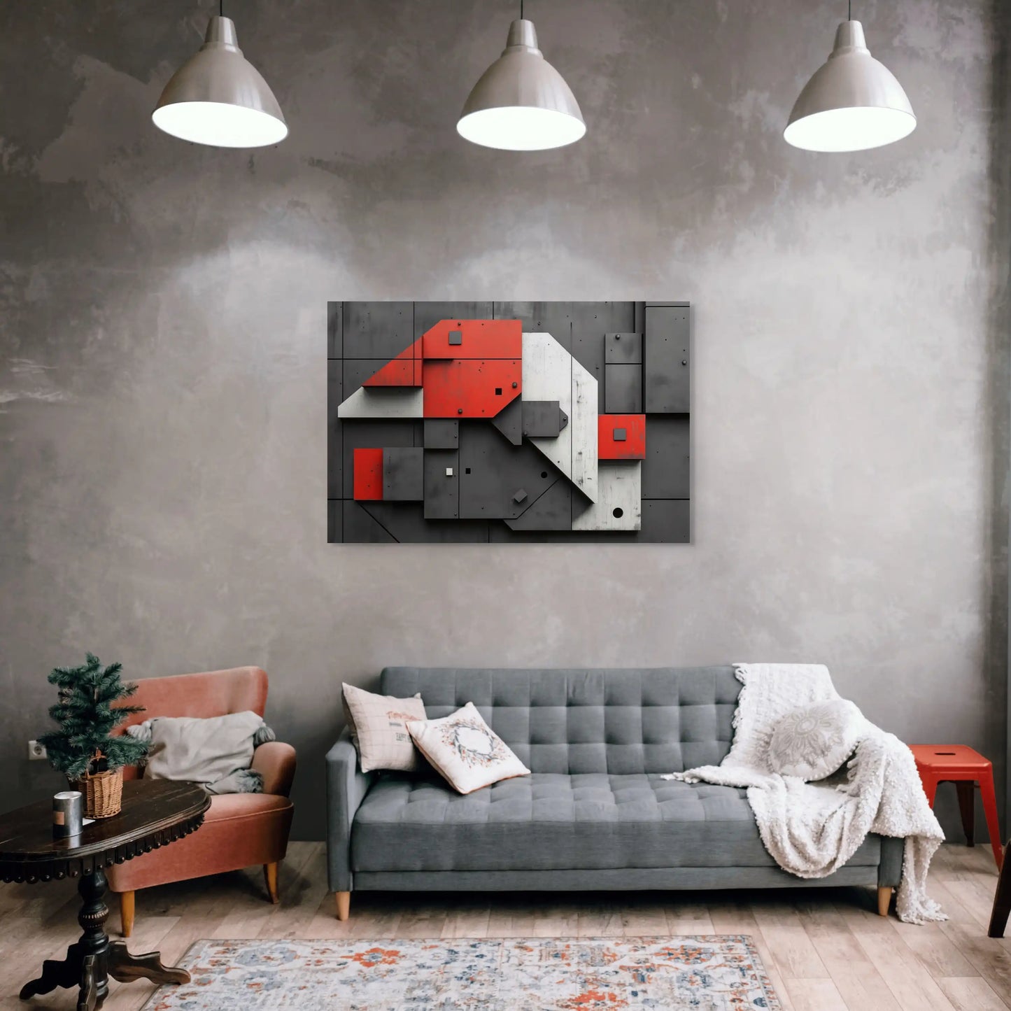 Tableau Deco Industriel - Harmonie des Textures Affiches, reproductions et œuvres graphiques Art Virtuoso