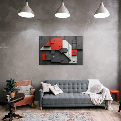 Tableau Deco Industriel - Harmonie des Textures Affiches, reproductions et œuvres graphiques Art Virtuoso