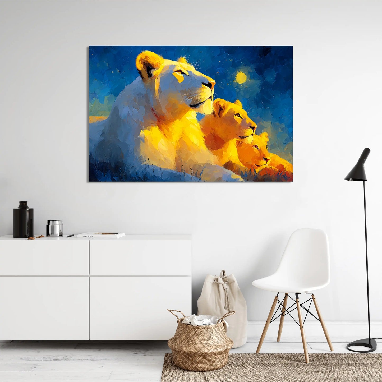 Tableau Famille Lion : Tendresse Sauvage