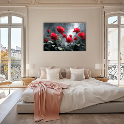 Tableau Fleurs Rouges : Passion Écarlate
