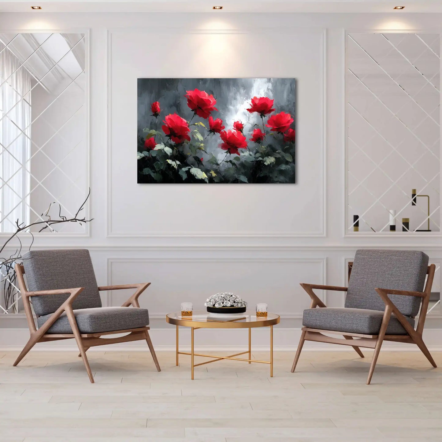 Tableau Fleurs Rouges : Passion Écarlate