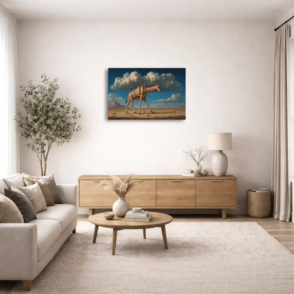 Tableau Girafe Surréaliste - Marche Onirique