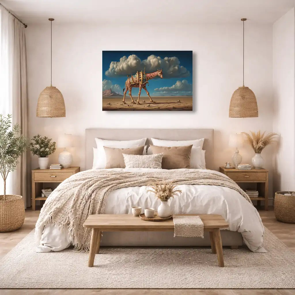 Tableau Girafe Surréaliste - Marche Onirique