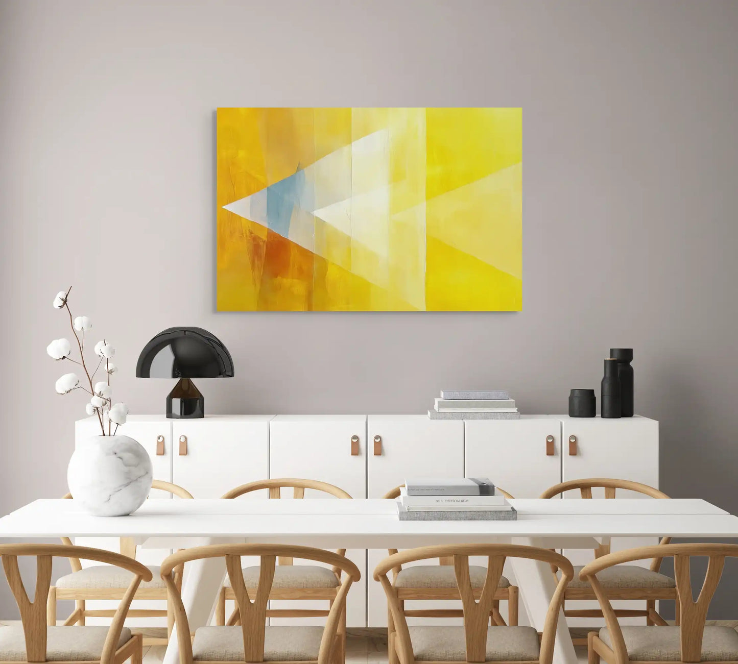 Tableau Jaune Abstrait : Prisme Solaire Affiches, reproductions et œuvres graphiques Art Virtuoso