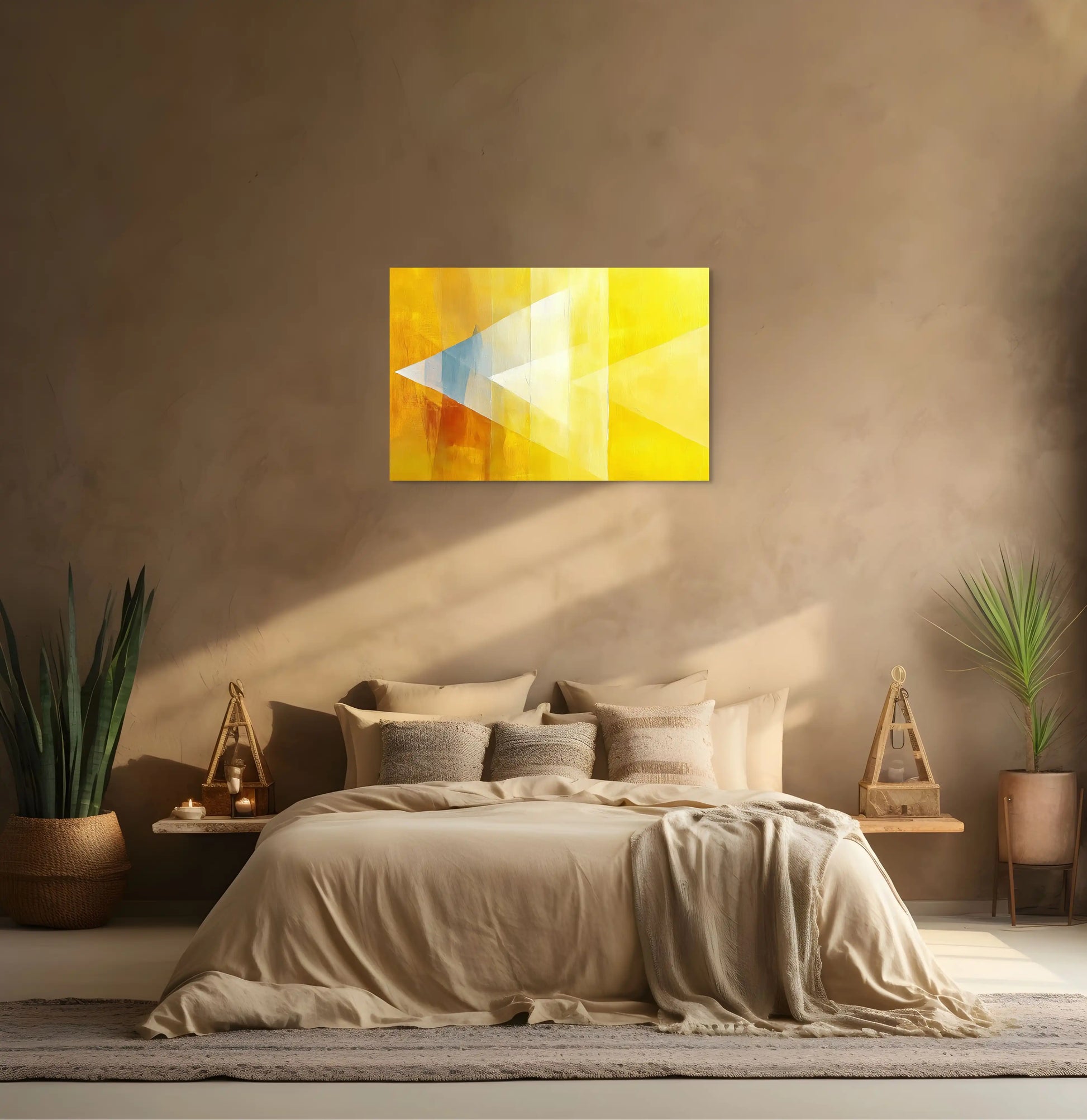 Tableau Jaune Abstrait : Prisme Solaire Affiches, reproductions et œuvres graphiques Art Virtuoso