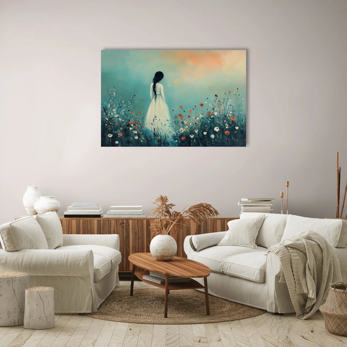 Tableau Jolie Reverie au Jardin Bleu