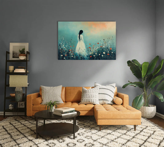 Tableau Jolie Reverie au Jardin Bleu