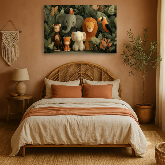 Tableau Jungle Chambre Enfant : Safari des Amis