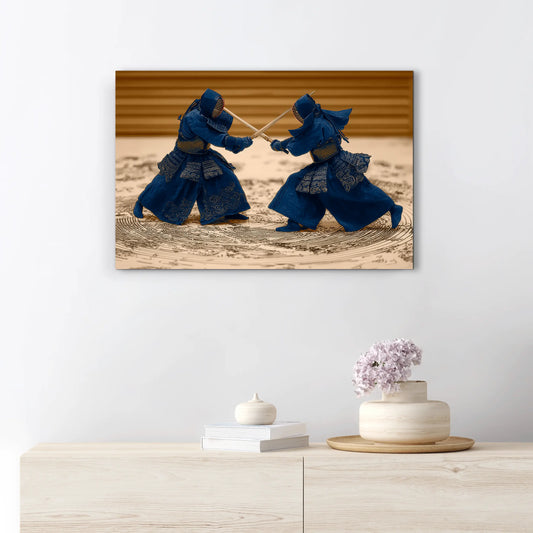 Tableau Kendo – Duel Indigo sur Cercle de Silence