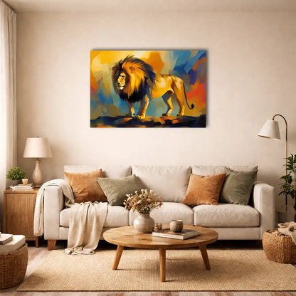 Tableau Lion Couleur - Majesté du Crépuscule