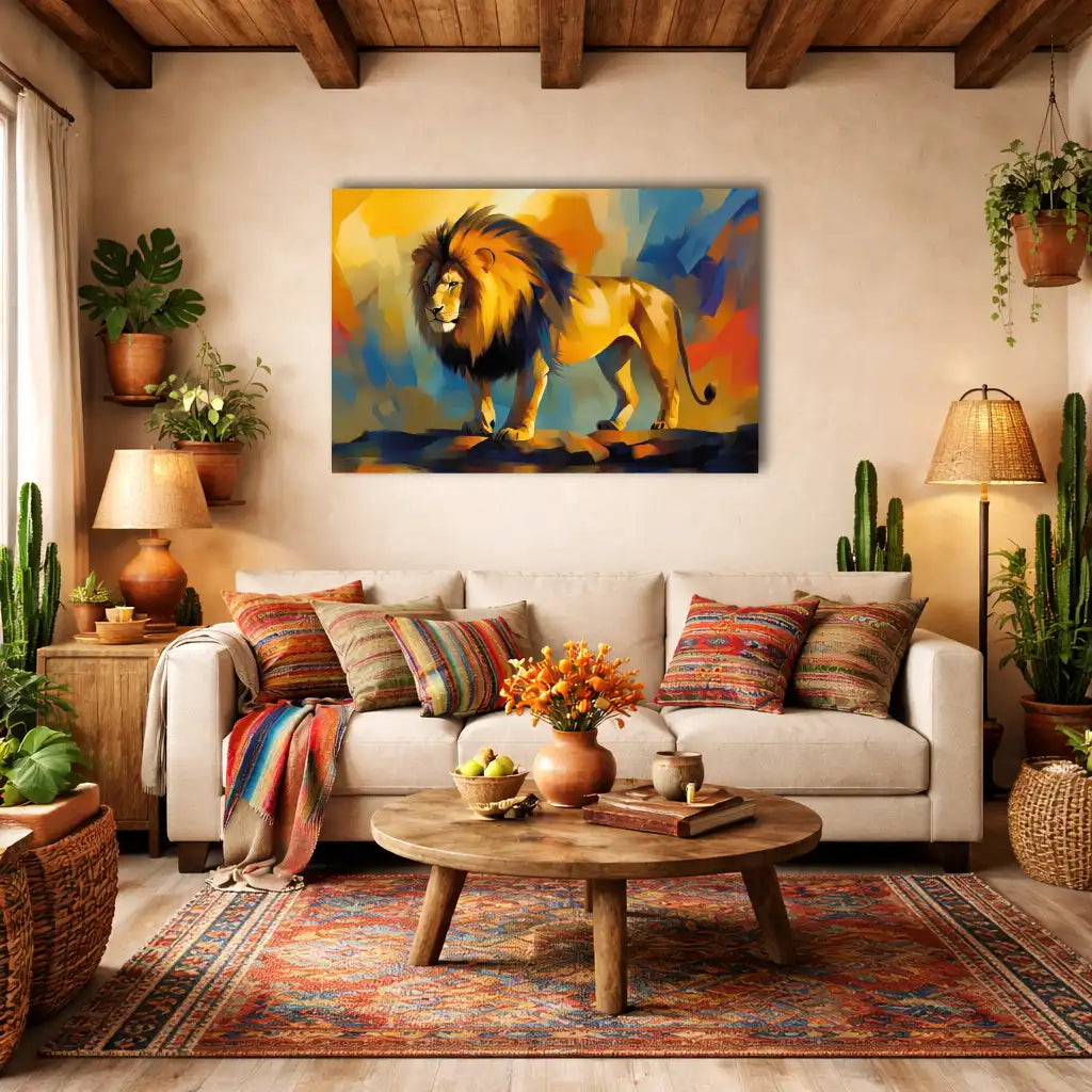 Tableau Lion Couleur - Majesté du Crépuscule