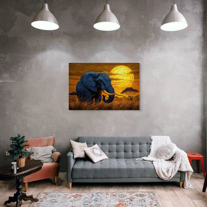 Tableau Éléphant - Peinture d' Afrique Affiches, reproductions et œuvres graphiques Art Virtuoso