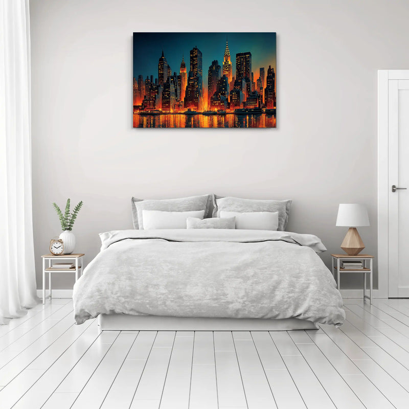 Tableau Manhattan : Skyline Doré